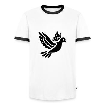 Dove - Men's Ringer Shirt - white/black - Front - AI Model Female 172 light (172cm) & AI Model Male 178 dark (178cm)