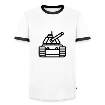 tank - Men's Ringer Shirt - white/black - Front - AI Model Female 172 light (172cm) & AI Model Male 178 dark (178cm)