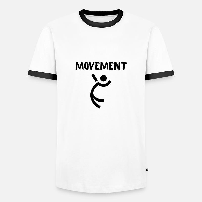 Bewegung - Männer Kontrast-T-Shirt - Weiß/Schwarz