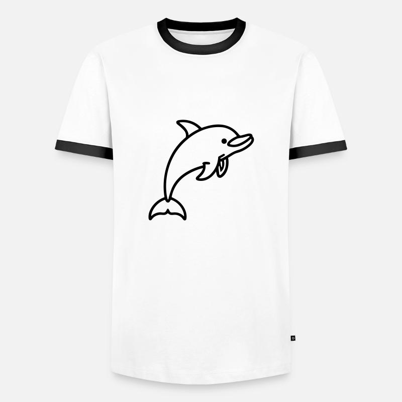 dolphin - Men's Ringer Shirt - white/black