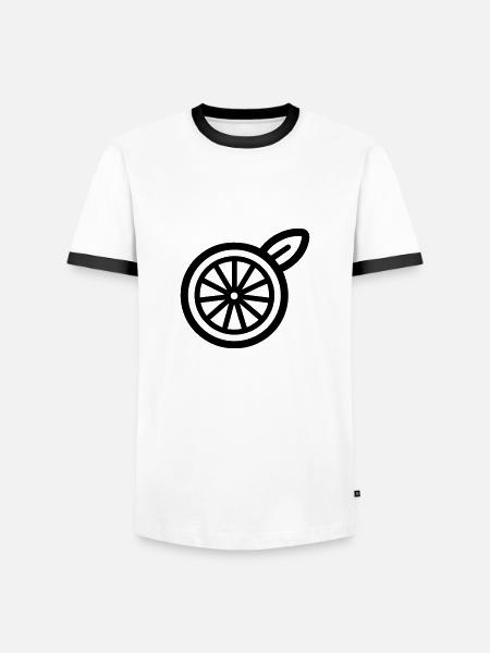 Zitrone - Männer Kontrast-T-Shirt - Weiß/Schwarz