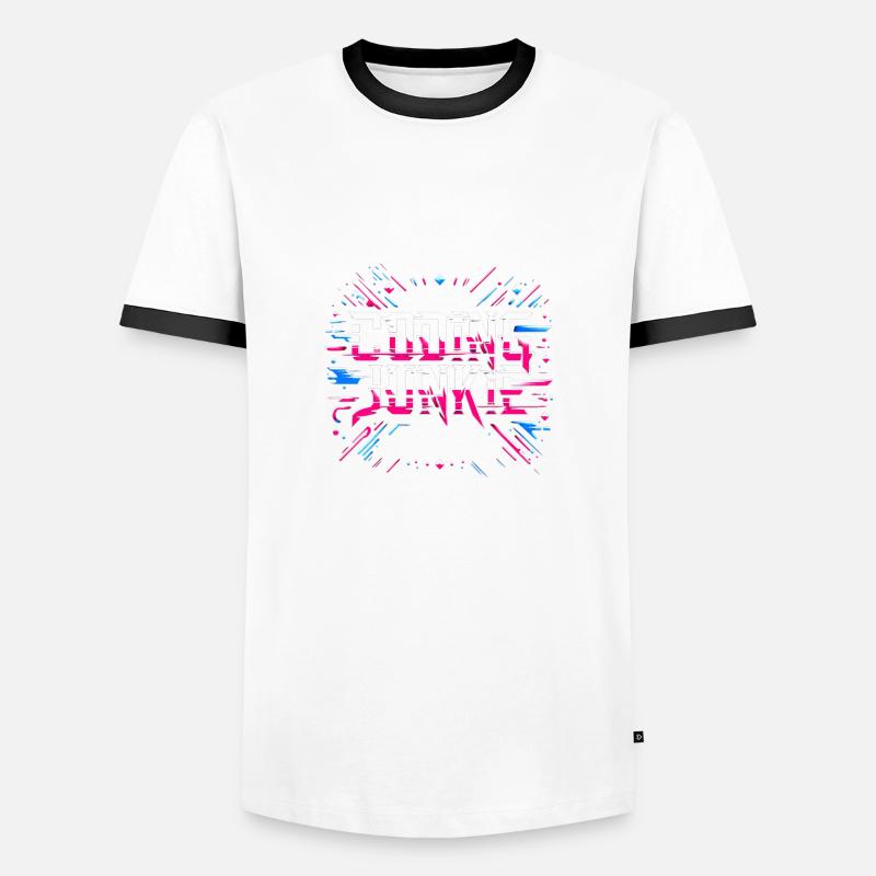 Coding Junkie 15 - Men's Ringer Shirt - white/black