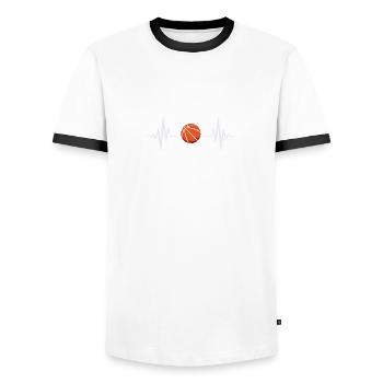Basketball Spieler Basketballer Sprüche Geschenk - Männer Kontrast-T-Shirt - Weiß/Schwarz - Vorne - AI Model Female 172 light (172cm) & AI Model Male 178 dark (178cm)