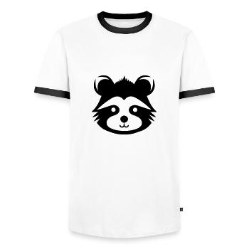 Panda-Kopf - Männer Kontrast-T-Shirt - Weiß/Schwarz - Vorne - AI Model Female 172 light (172cm) & AI Model Male 178 dark (178cm)