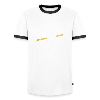 I Can Do This Job Remotely 16 - Men's Ringer Shirt - white/black - Front - AI Model Female 172 light (172cm) & AI Model Male 178 dark (178cm)