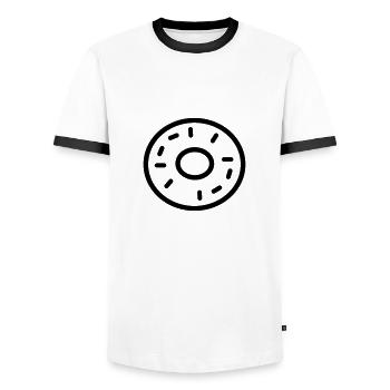 doughnut - Men's Ringer Shirt - white/black - Front - AI Model Female 172 light (172cm) & AI Model Male 178 dark (178cm)