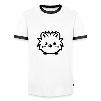 Hedgehog - Men's Ringer Shirt - white/black - Front - AI Model Female 172 light (172cm) & AI Model Male 178 dark (178cm)
