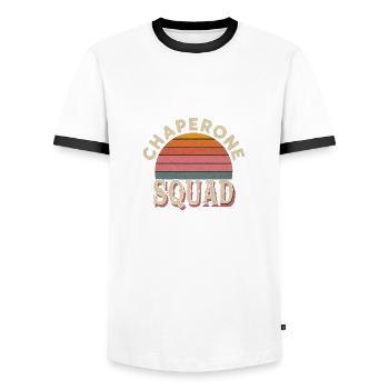 Chaperone Squad 20 - Männer Kontrast-T-Shirt - Weiß/Schwarz - Vorne - AI Model Female 172 light (172cm) & AI Model Male 178 dark (178cm)