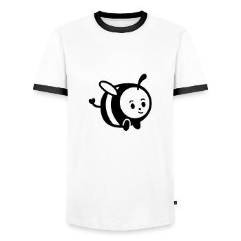 Biene - Männer Kontrast-T-Shirt - Weiß/Schwarz - Vorne - AI Model Female 172 light (172cm) & AI Model Male 178 dark (178cm)