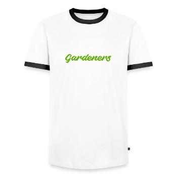 Know all dirt gardener poison - Men's Ringer Shirt - white/black - Front - AI Model Female 172 light (172cm) & AI Model Male 178 dark (178cm)