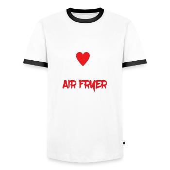 I Love My Air Fryer 5 - Männer Kontrast-T-Shirt - Weiß/Schwarz - Vorne - AI Model Female 172 light (172cm) & AI Model Male 178 dark (178cm)