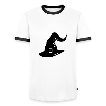 Magischer Hut - Männer Kontrast-T-Shirt - Weiß/Schwarz - Vorne - AI Model Female 172 light (172cm) & AI Model Male 178 dark (178cm)