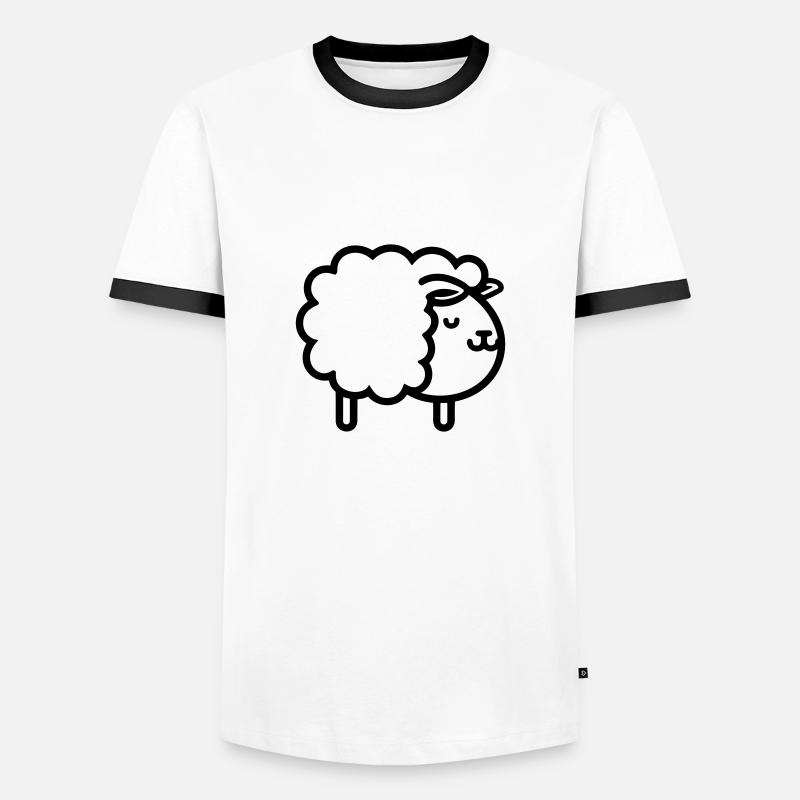 sheep - Men's Ringer Shirt - white/black
