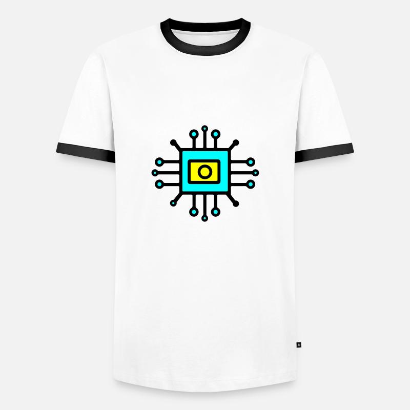 Chip Digital Computer Sensor - Men's Ringer Shirt - white/black