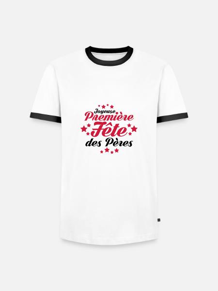 joyeuse première fête des pères - T-shirt contrasté Homme - blanc/noir