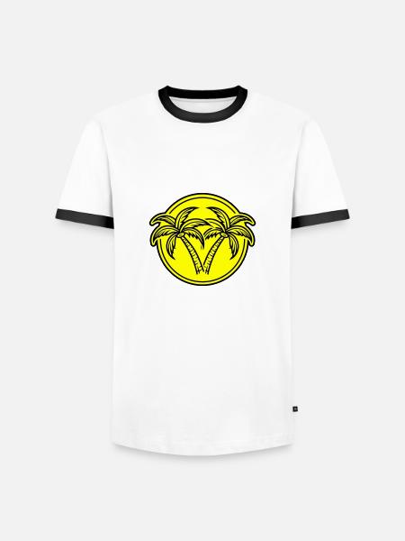 Palm Island Holiday Summer - Men's Ringer Shirt - white/black