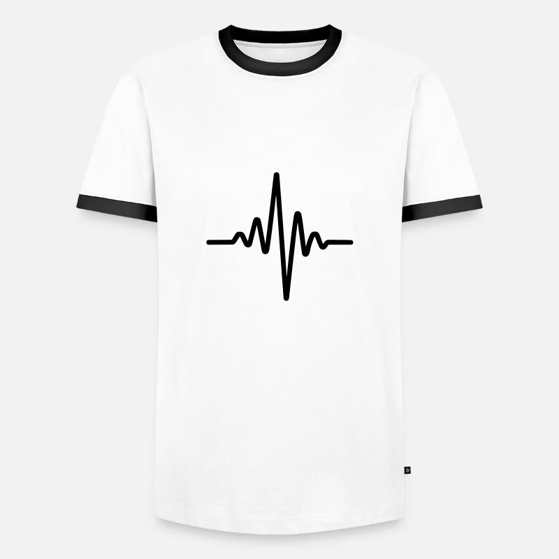 Puls - Männer Kontrast-T-Shirt - Weiß/Schwarz