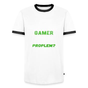 Jeux Gaming Jeux Vidéo PC Console - T-shirt contrasté Homme - blanc/noir - Devant - AI Model Female 172 light (172cm) & AI Model Male 178 dark (178cm)