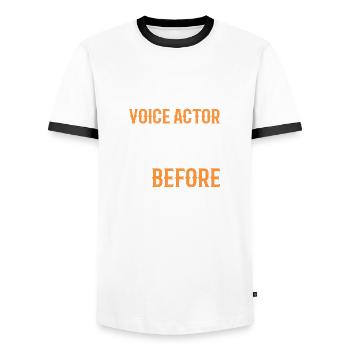Voiceover Voiceover Artist Gift - Men's Ringer Shirt - white/black - Front - AI Model Female 172 light (172cm) & AI Model Male 178 dark (178cm)