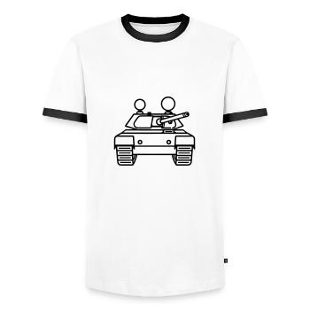 tank - Men's Ringer Shirt - white/black - Front - AI Model Female 172 light (172cm) & AI Model Male 178 dark (178cm)