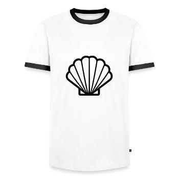 Coquillage - T-shirt contrasté Homme - blanc/noir - Devant - AI Model Female 172 light (172cm) & AI Model Male 178 dark (178cm)