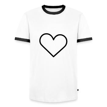 Herz - Männer Kontrast-T-Shirt - Weiß/Schwarz - Vorne - AI Model Female 172 light (172cm) & AI Model Male 178 dark (178cm)