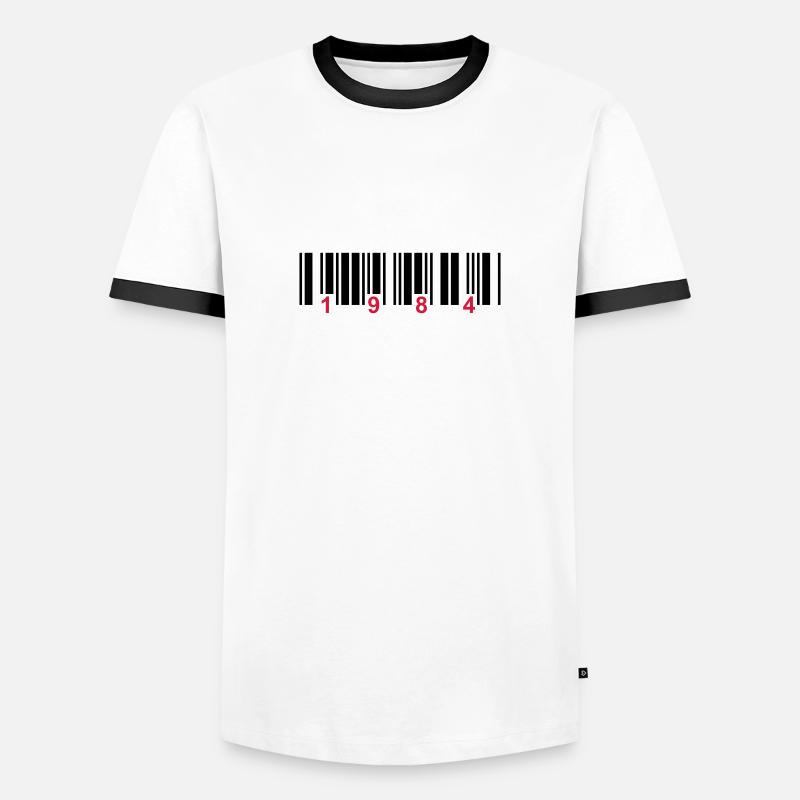 barcode 1984 - T-shirt contrasté Homme - blanc/noir