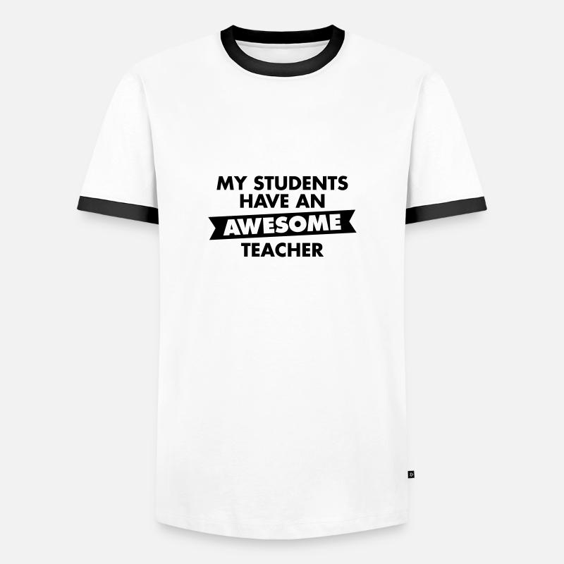 Awesome Teacher - Men's Ringer Shirt - white/black