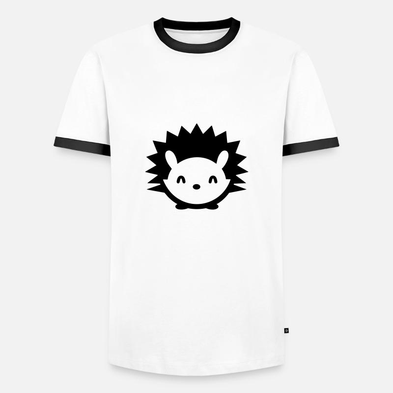 Igel - Männer Kontrast-T-Shirt - Weiß/Schwarz