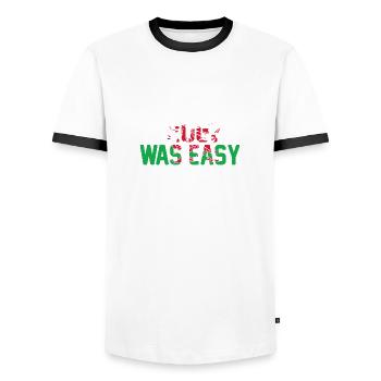 Wales Rugby Geschenk Waliser Walisische Flagge - Männer Kontrast-T-Shirt - Weiß/Schwarz - Vorne - AI Model Female 172 light (172cm) & AI Model Male 178 dark (178cm)