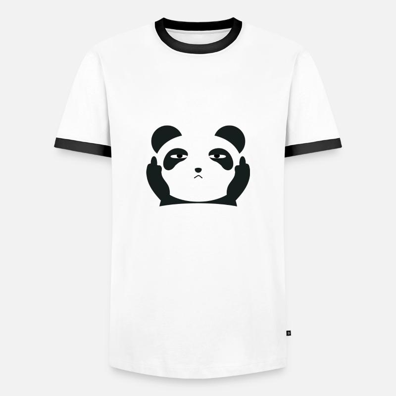 Mittelfinger - Männer Kontrast-T-Shirt - Weiß/Schwarz