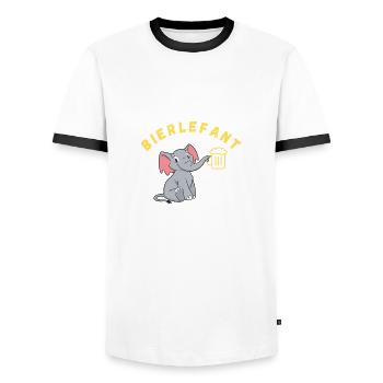 Bier und Elefant passt wie Zoo und Rüssel - Männer Kontrast-T-Shirt - Weiß/Schwarz - Vorne - AI Model Female 172 light (172cm) & AI Model Male 178 dark (178cm)