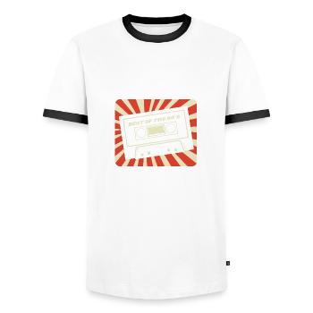 Das Beste von 80er Jahren. Geboren in 80er Jahre. - Männer Kontrast-T-Shirt - Weiß/Schwarz - Vorne - AI Model Female 172 light (172cm) & AI Model Male 178 dark (178cm)