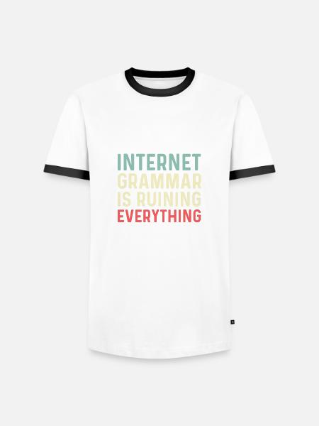 Internet Grammar Publicist Gift - Men's Ringer Shirt - white/black