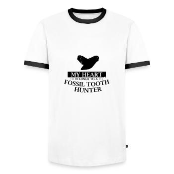 Paleontologist Designs Fossil Hunter Student - Men's Ringer Shirt - white/black - Front - AI Model Female 172 light (172cm) & AI Model Male 178 dark (178cm)