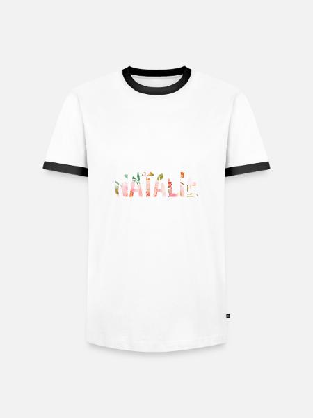 Natalie - Männer Kontrast-T-Shirt - Weiß/Schwarz