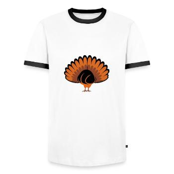 Turkeys - Men's Ringer Shirt - white/black - Front - AI Model Female 172 light (172cm) & AI Model Male 178 dark (178cm)