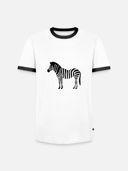Little Zebra - Men's Ringer Shirt - white/black