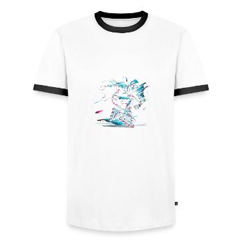 Rollerblade Ninja 12 - T-shirt contrasté Homme - blanc/noir - Devant - AI Model Female 172 light (172cm) & AI Model Male 178 dark (178cm)