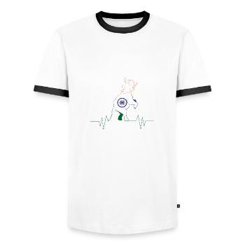 Inde Inde Hindu Pride Drapeau Pays I Cadeau - T-shirt contrasté Homme - blanc/noir - Devant - AI Model Female 172 light (172cm) & AI Model Male 178 dark (178cm)
