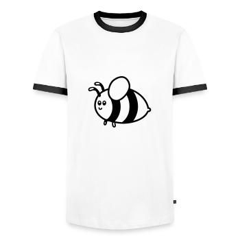Biene - Männer Kontrast-T-Shirt - Weiß/Schwarz - Vorne - AI Model Female 172 light (172cm) & AI Model Male 178 dark (178cm)