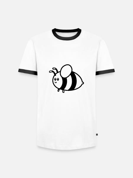 Abeille - T-shirt contrasté Homme - blanc/noir
