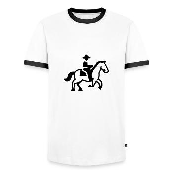 rider horse rider - Men's Ringer Shirt - white/black - Front - AI Model Female 172 light (172cm) & AI Model Male 178 dark (178cm)