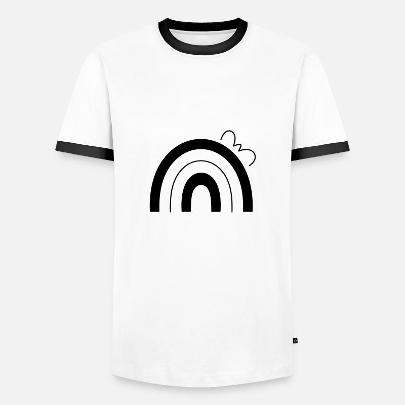 Regenbogen - Männer Kontrast-T-Shirt - Weiß/Schwarz