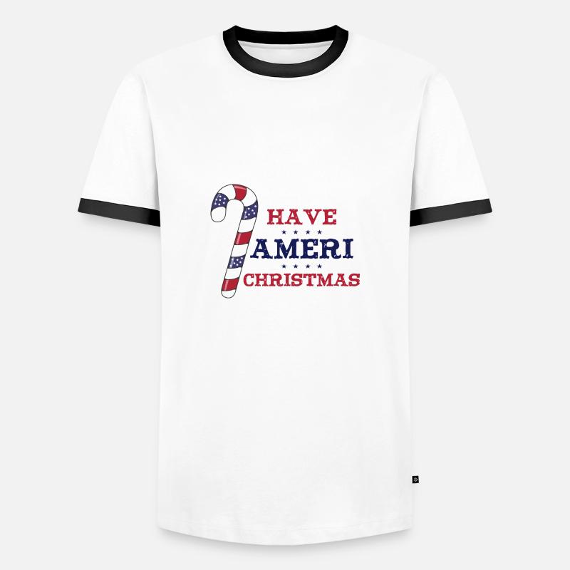 Have Ameri Christmas - Männer Kontrast-T-Shirt - Weiß/Schwarz