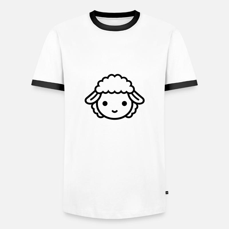Schaf - Männer Kontrast-T-Shirt - Weiß/Schwarz