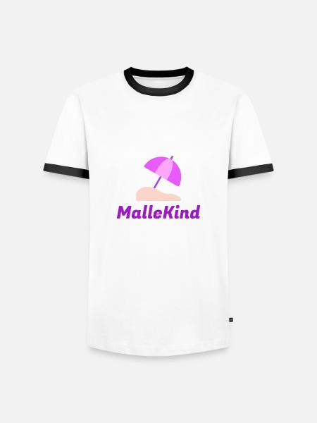 MalleKind Sommer - Männer Kontrast-T-Shirt - Weiß/Schwarz