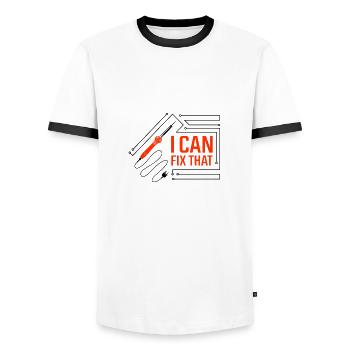 Fix That Lustiges Zitat Elektriker Voltage Electro - Männer Kontrast-T-Shirt - Weiß/Schwarz - Vorne - AI Model Female 172 light (172cm) & AI Model Male 178 dark (178cm)