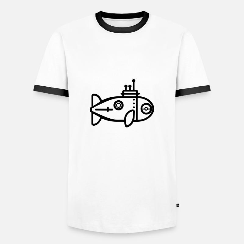 U-Boot-Boot - Männer Kontrast-T-Shirt - Weiß/Schwarz