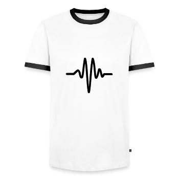 Herzschlag, Puls - Männer Kontrast-T-Shirt - Weiß/Schwarz - Vorne - AI Model Female 172 light (172cm) & AI Model Male 178 dark (178cm)
